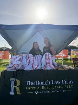 Custom Rectangle Table Covers - Working an event for The Lake Charles Gumbeaux Gators in Lake Charles LA A very hot summer night but our table cloth was very easy and operable to use