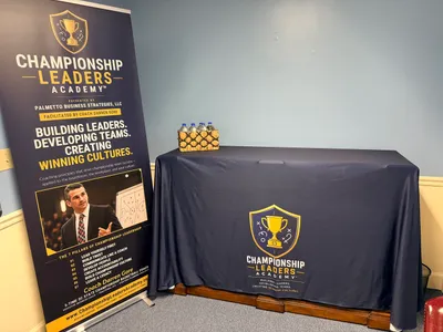 Custom Rectangle Table Covers - This is our video casting room We also will be using our table cover at an upcoming leadership training event
