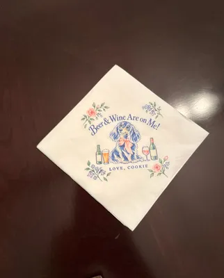 Custom Paper Beverage Napkin - Happily Ever After Party after an elopement