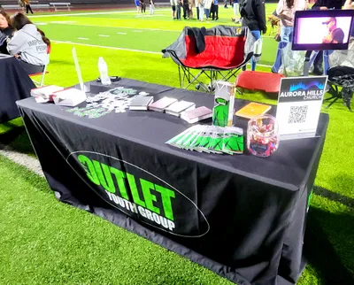 24 Hour Rush Rectangle Table Covers - Youth outreach event