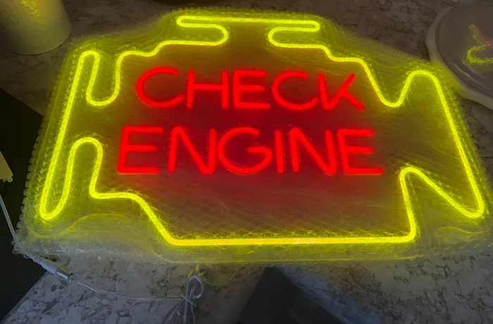 CustomPatchFactory.Com - Check Engine Neon Sign