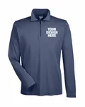 Team 365 Men's Zone Sonic Heather Performance Quarter-Zip Sp Drk Nvy Hth