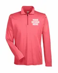 Team 365 Men's Zone Sonic Heather Performance Quarter-Zip Sp Red Heather