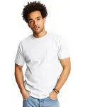 Hanes Adult Beefy-T with Pocket WHITE