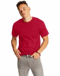 Hanes Adult Beefy-T with Pocket Deep Red