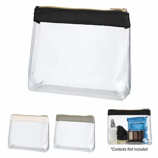 Advertising Sadie Satin Clear Cosmetic Bags - Custom Patch Factory