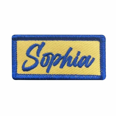 Blue and Cream Sophia Name Patch