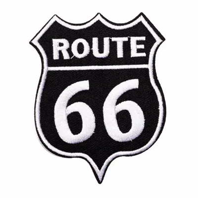 Custom Shape Black and White 66 route Vest Patch