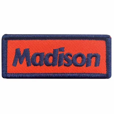 Navy and Orange Madison Name Patch