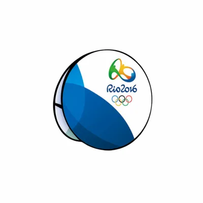 A circular logo with stylized elements, text 'Rio 2016' and the Olympic rings, represents the 2016 Rio de Janeiro Olympic Games.