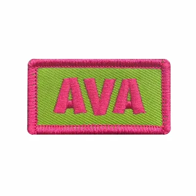 Pink and Green Ava Name Patch
