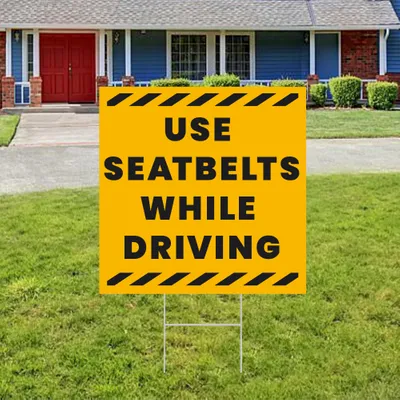 Custom Driving Seatbelts Yard Sign