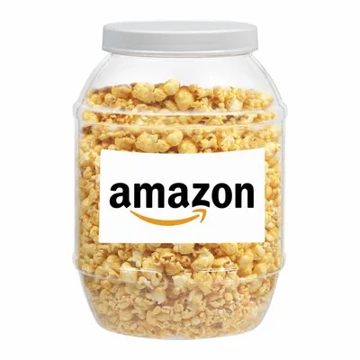 Large Plastic Jar - Caramel Popcorn - Custom Patch Factory