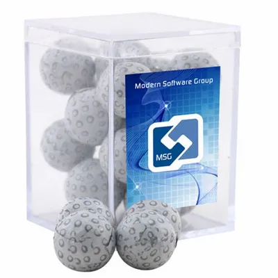 Acrylic Box with Chocolate Golf Balls - Small - Custom Patch Factory