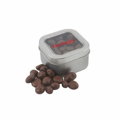 Window Tin with Choc Raisins - Custom Patch Factory