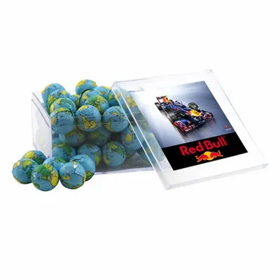 Acrylic Box with Chocolate Globes - Large - Custom Patch Factory