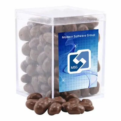 Acrylic Box with Choc Covered Raisins - Small - Custom Patch Factory