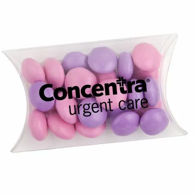 Small Pillow Acetate Box with Chocolate Buttons - Custom Patch Factory