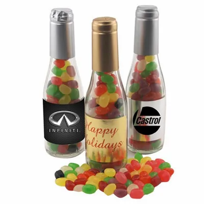 Champagne Bottle w/ Teenee Beanee Jelly Beans 8" - Custom Patch Factory