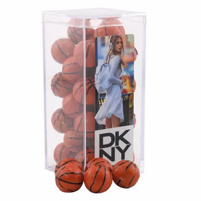 Acrylic Box with Chocolate Basketballs - Medium - Custom Patch Factory
