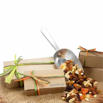 Small Natural Kraft Box with Cranberry Gold Mix - Custom Patch Factory