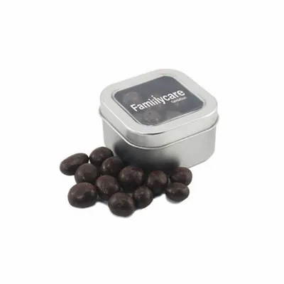 Window Tin w/ Choc Espresso Beans - Custom Patch Factory