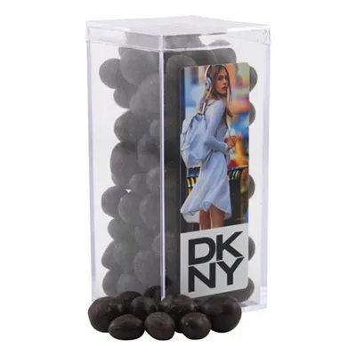 Acrylic Box with Chocolate Espresso Beans - Medium - Custom Patch Factory