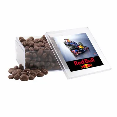 Acrylic Box with Choc Covered Raisins - Large - Custom Patch Factory