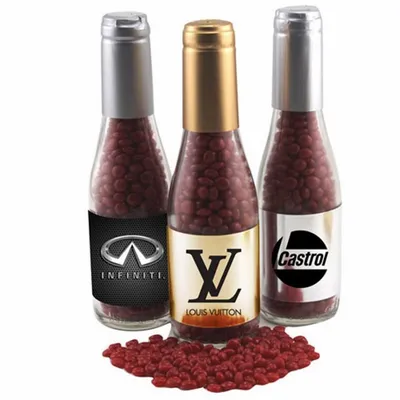 Champagne Bottle with Red Hots 8" - Custom Patch Factory