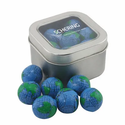 Window Tin with Chocolate Globes - SBF2500 - Custom Patch Factory