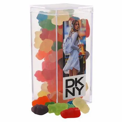 Clever Candy Large Rectangle Acrylic Candy Box with Gummy Bears - Custom Patch Factory