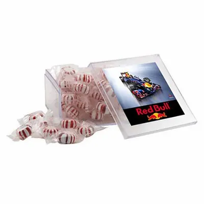Large Square Acrylic Candy Box with Starlight Mints - Custom Patch Factory