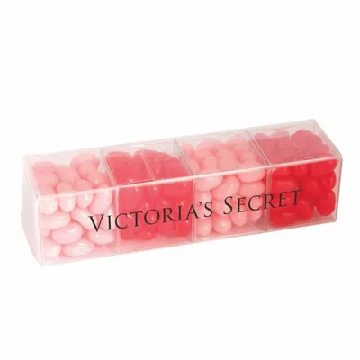 4 Cube Acetate Gift Box with Jelly Belly Jelly Beans - Custom Patch Factory