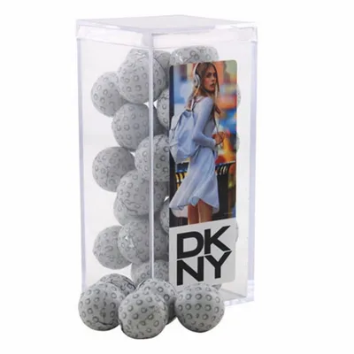 Acrylic Box with Chocolate Golf Balls - Medium - Custom Patch Factory