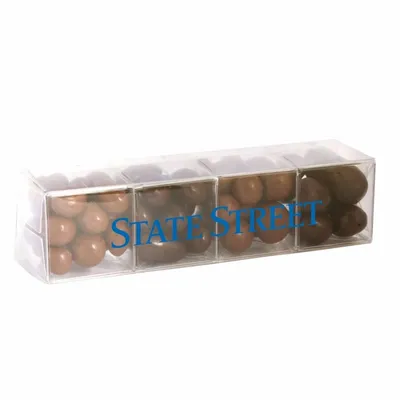 4 Cube Acetate Gift Box with Chocolate Covered Treats - Custom Patch Factory