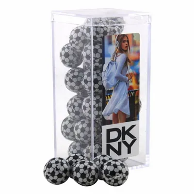 Acrylic Box with Chocolate Soccer Balls - Medium - Custom Patch Factory
