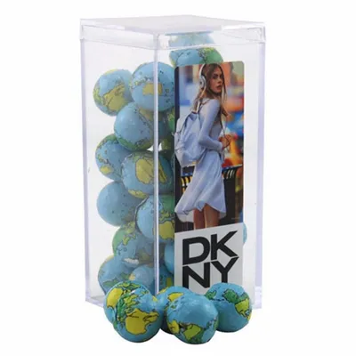 Acrylic Box with Chocolate Globes - Medium - Custom Patch Factory