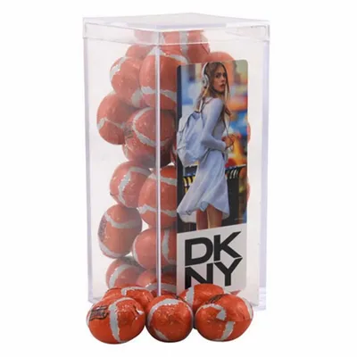 Acrylic Box with Chocolate Footballs - Medium - Custom Patch Factory