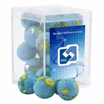 Acrylic Box with Chocolate Globes - Small - Custom Patch Factory
