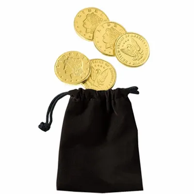 Velour Pouches with Chocolate Coins - Custom Patch Factory