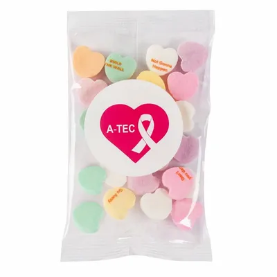 1oz. Goody Bags - Imprinted Conversation Hearts - Custom Patch Factory