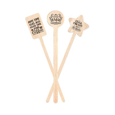 Wooden Shaped Stir Sticks