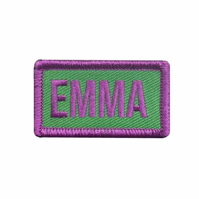 Purple and Green Emma Name Patch