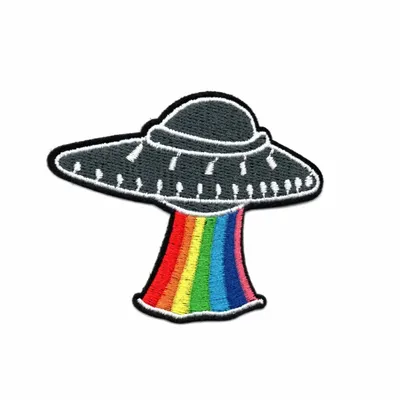 Rainbow and Black UFO Patch