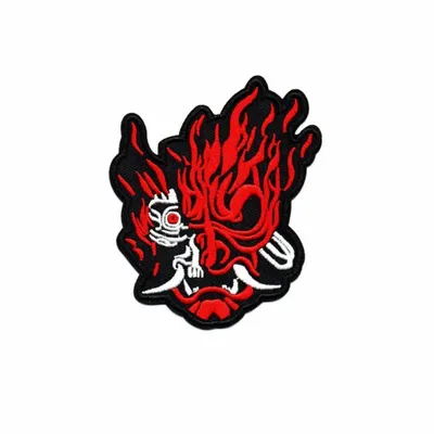 Red and White Oni Patch