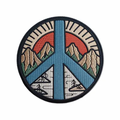 Round Natural Peace Iron On Patch