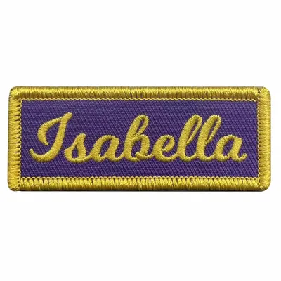 Yellow and Purple Isabella Name Patch