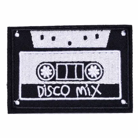 Black and White Disco Mix Vest Patch - Custom Patch Factory