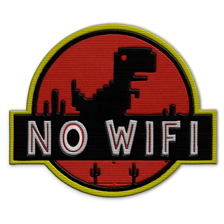 No Wifi Dino Hat Patch - Custom Patch Factory