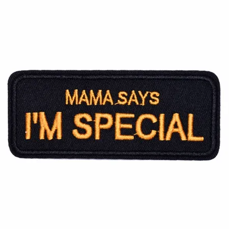 Orange and Black Mama Says Im Special Vest Patch - Custom Patch Factory